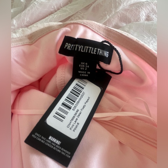 Pink Lace Detail Floaty Skort Romper - Picture 4 of 4